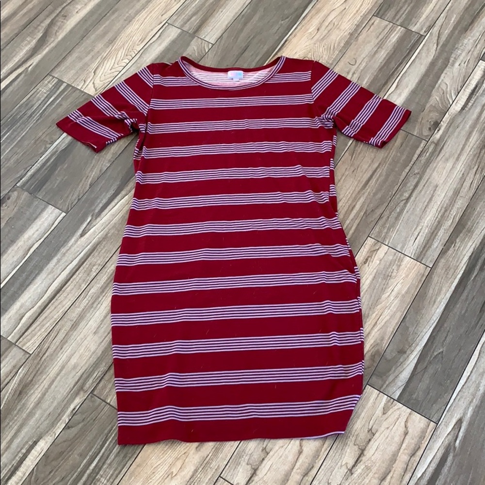 Red and purple Lularoe Julia -  Size XL!